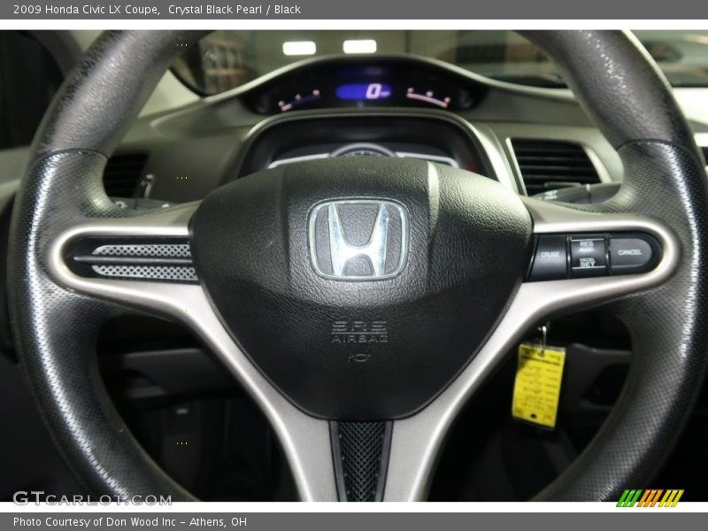 Crystal Black Pearl / Black 2009 Honda Civic LX Coupe