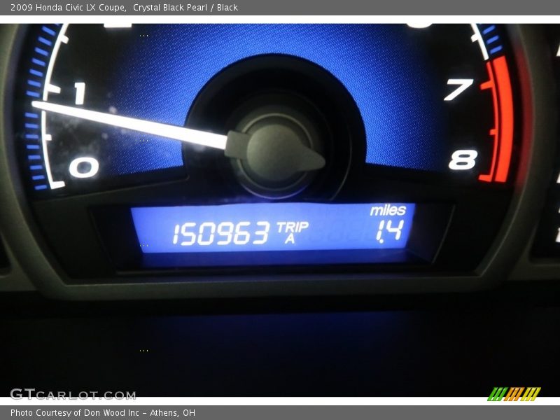 Crystal Black Pearl / Black 2009 Honda Civic LX Coupe