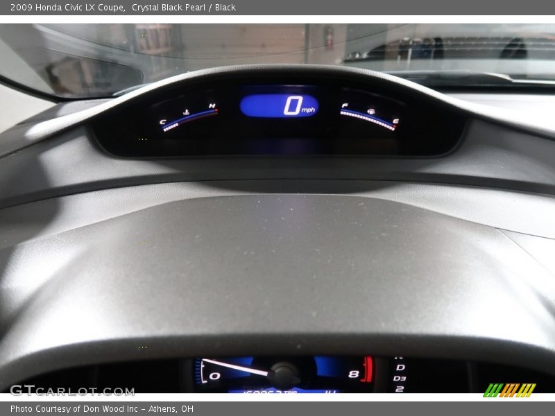 Crystal Black Pearl / Black 2009 Honda Civic LX Coupe