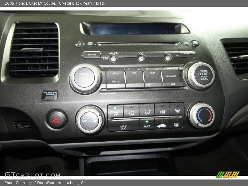 Crystal Black Pearl / Black 2009 Honda Civic LX Coupe