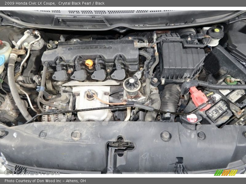 Crystal Black Pearl / Black 2009 Honda Civic LX Coupe
