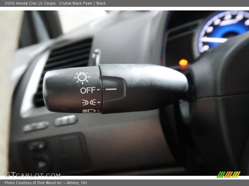Crystal Black Pearl / Black 2009 Honda Civic LX Coupe