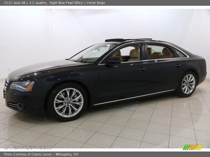 Night Blue Pearl Effect / Velvet Beige 2012 Audi A8 L 4.2 quattro