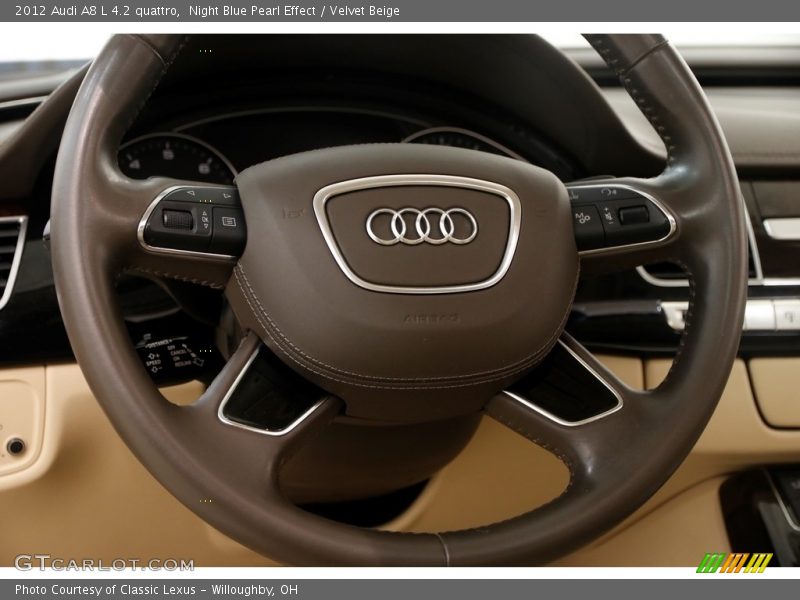 Night Blue Pearl Effect / Velvet Beige 2012 Audi A8 L 4.2 quattro