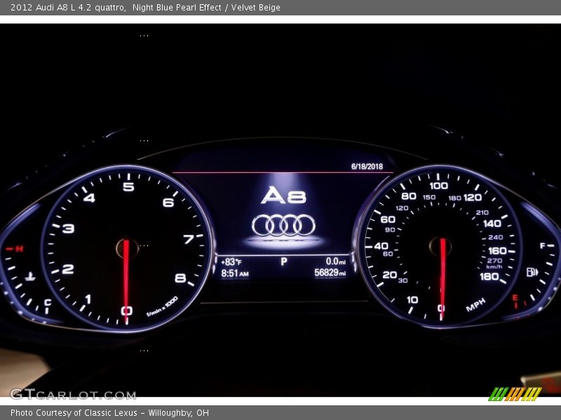 Night Blue Pearl Effect / Velvet Beige 2012 Audi A8 L 4.2 quattro