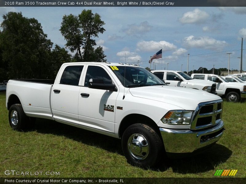 Bright White / Black/Diesel Gray 2018 Ram 3500 Tradesman Crew Cab 4x4 Dual Rear Wheel