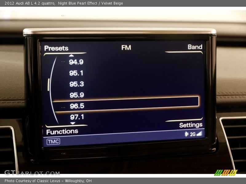 Night Blue Pearl Effect / Velvet Beige 2012 Audi A8 L 4.2 quattro