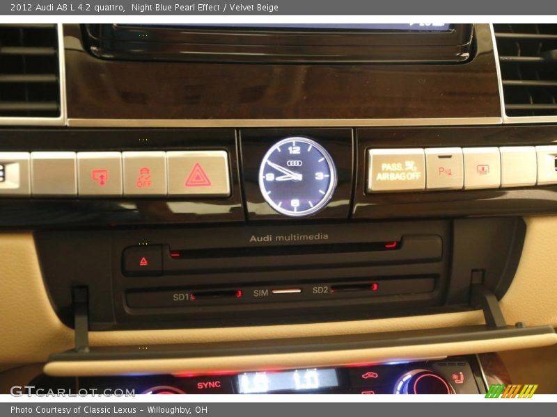 Night Blue Pearl Effect / Velvet Beige 2012 Audi A8 L 4.2 quattro