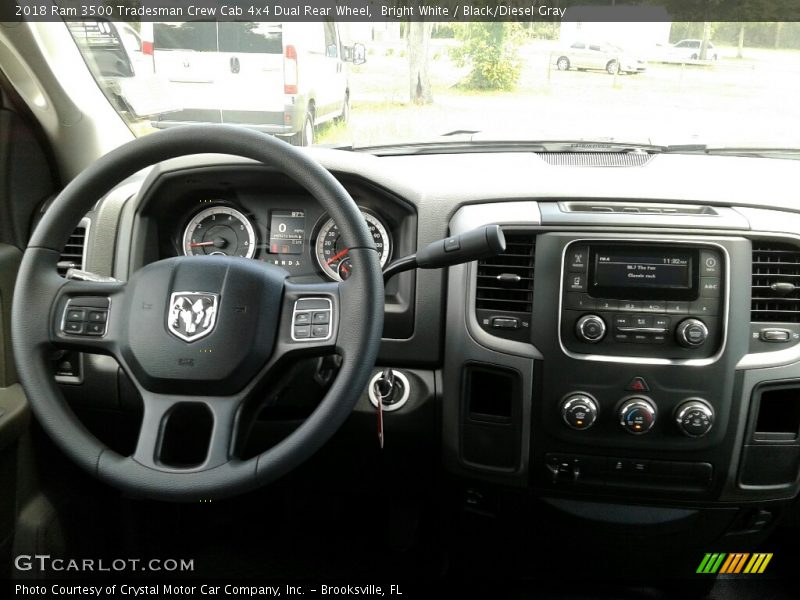 Bright White / Black/Diesel Gray 2018 Ram 3500 Tradesman Crew Cab 4x4 Dual Rear Wheel