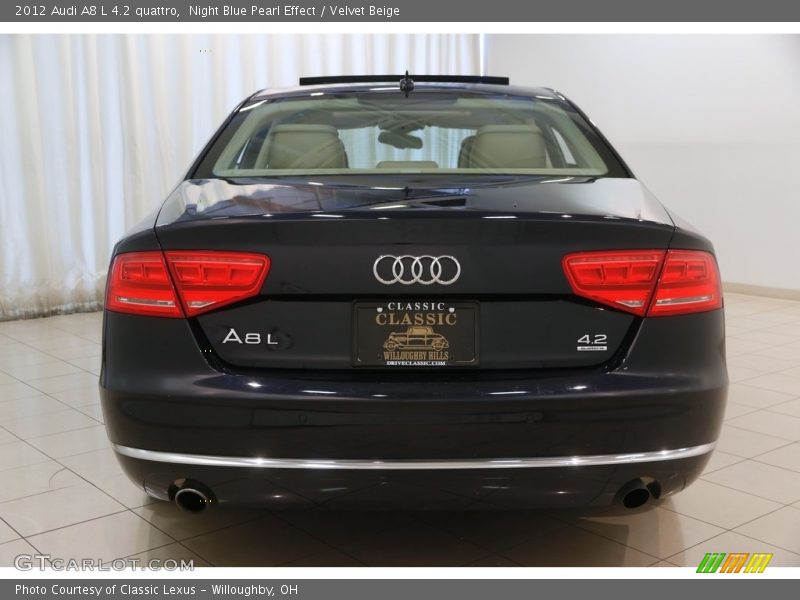 Night Blue Pearl Effect / Velvet Beige 2012 Audi A8 L 4.2 quattro