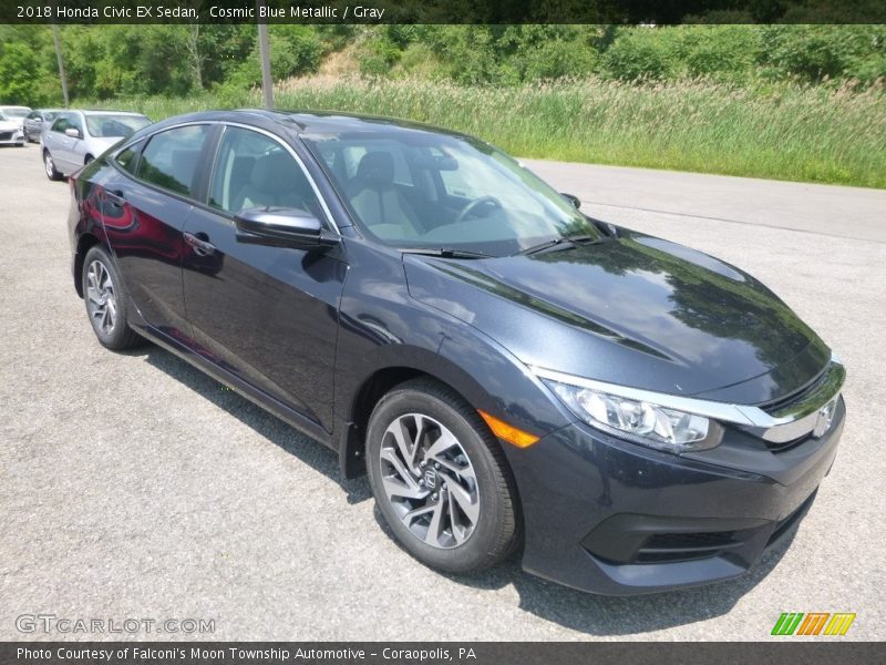 Cosmic Blue Metallic / Gray 2018 Honda Civic EX Sedan
