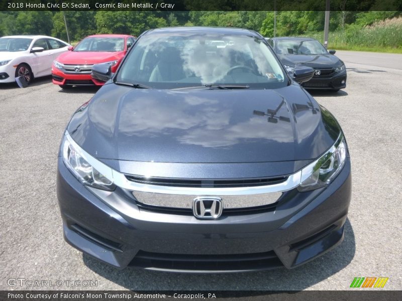 Cosmic Blue Metallic / Gray 2018 Honda Civic EX Sedan