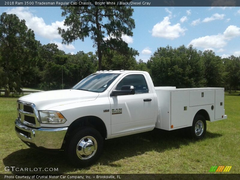 Bright White / Black/Diesel Gray 2018 Ram 3500 Tradesman Regular Cab Chassis