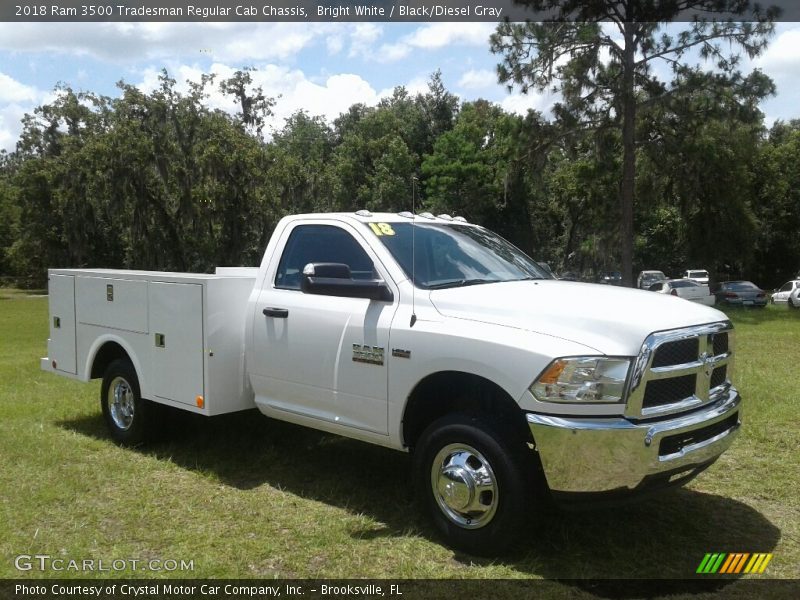 Bright White / Black/Diesel Gray 2018 Ram 3500 Tradesman Regular Cab Chassis