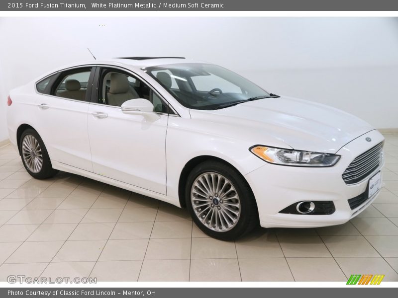 White Platinum Metallic / Medium Soft Ceramic 2015 Ford Fusion Titanium