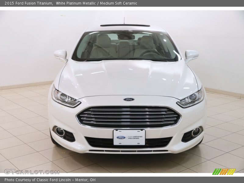 White Platinum Metallic / Medium Soft Ceramic 2015 Ford Fusion Titanium