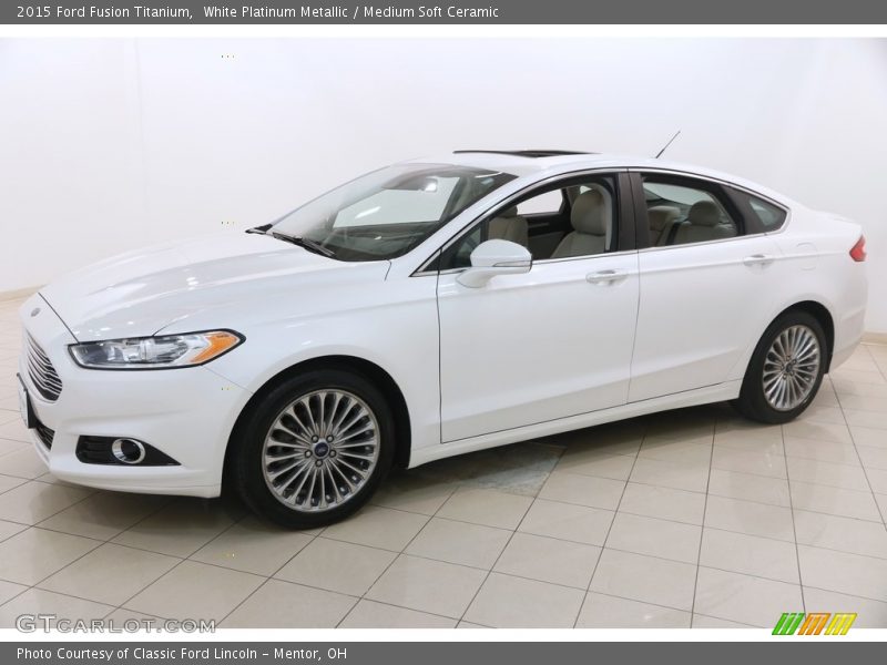 White Platinum Metallic / Medium Soft Ceramic 2015 Ford Fusion Titanium