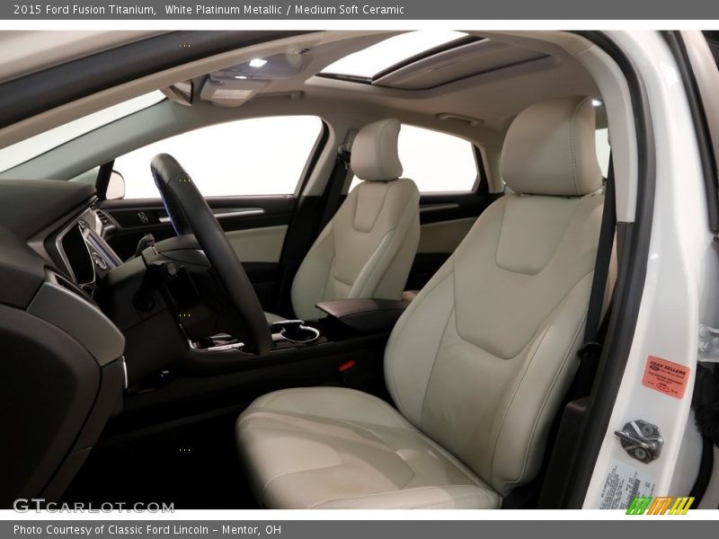 White Platinum Metallic / Medium Soft Ceramic 2015 Ford Fusion Titanium