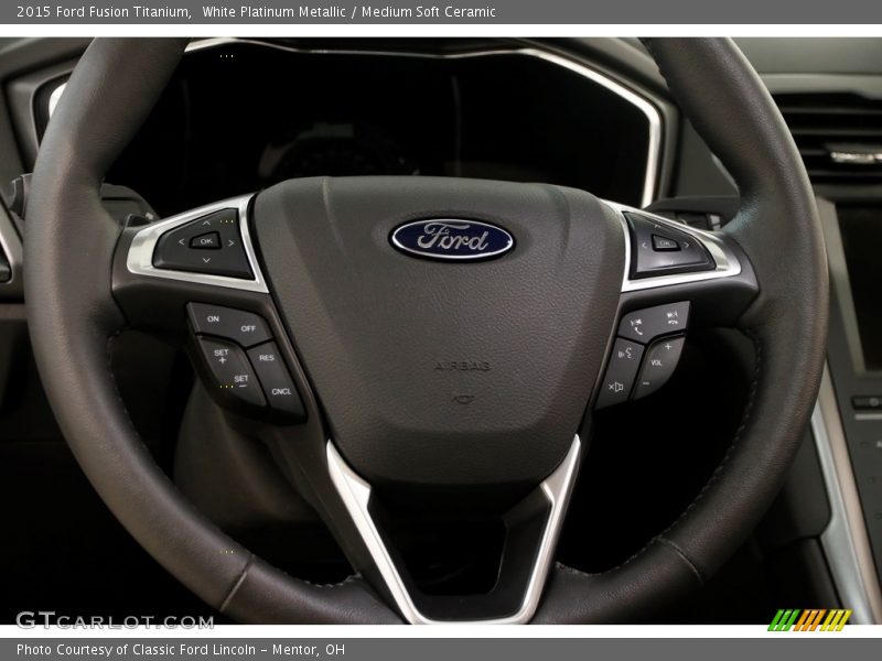 White Platinum Metallic / Medium Soft Ceramic 2015 Ford Fusion Titanium