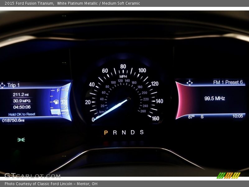 White Platinum Metallic / Medium Soft Ceramic 2015 Ford Fusion Titanium