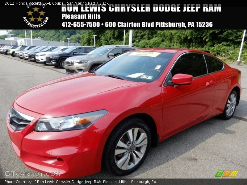 San Marino Red / Black 2012 Honda Accord EX-L Coupe