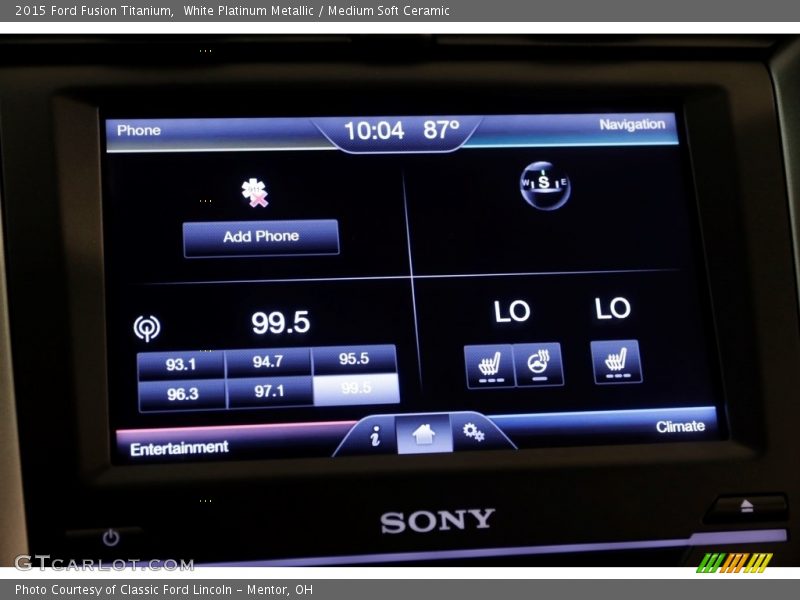 White Platinum Metallic / Medium Soft Ceramic 2015 Ford Fusion Titanium