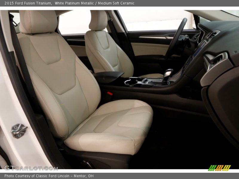 White Platinum Metallic / Medium Soft Ceramic 2015 Ford Fusion Titanium