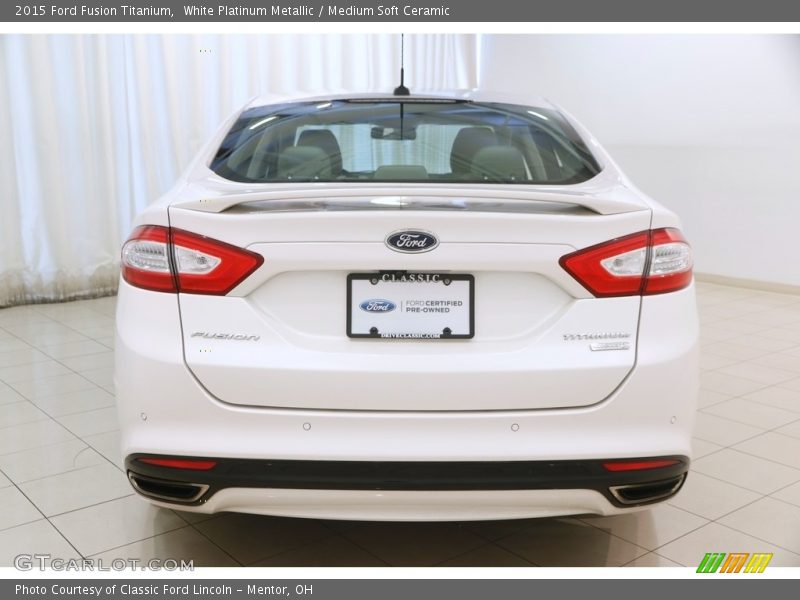 White Platinum Metallic / Medium Soft Ceramic 2015 Ford Fusion Titanium