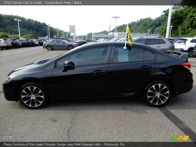 Crystal Black Pearl / Black 2013 Honda Civic Si Sedan