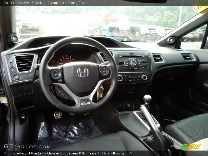 Crystal Black Pearl / Black 2013 Honda Civic Si Sedan