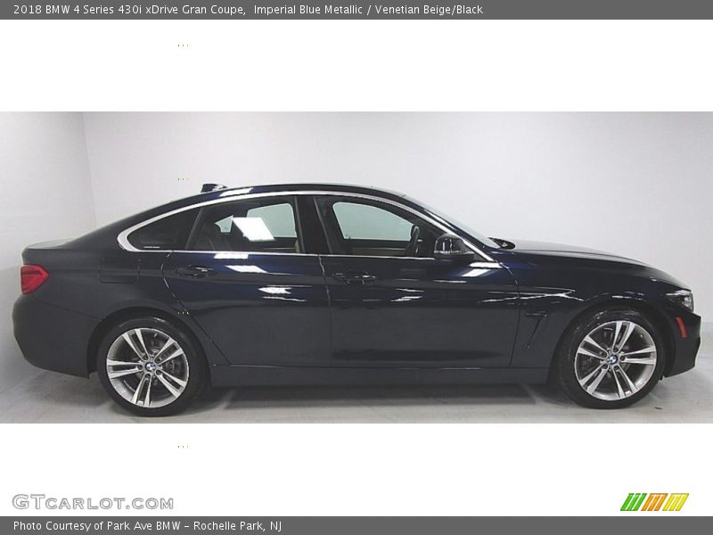 Imperial Blue Metallic / Venetian Beige/Black 2018 BMW 4 Series 430i xDrive Gran Coupe