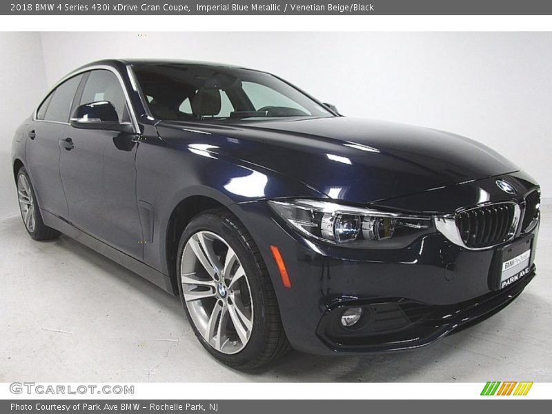 Imperial Blue Metallic / Venetian Beige/Black 2018 BMW 4 Series 430i xDrive Gran Coupe