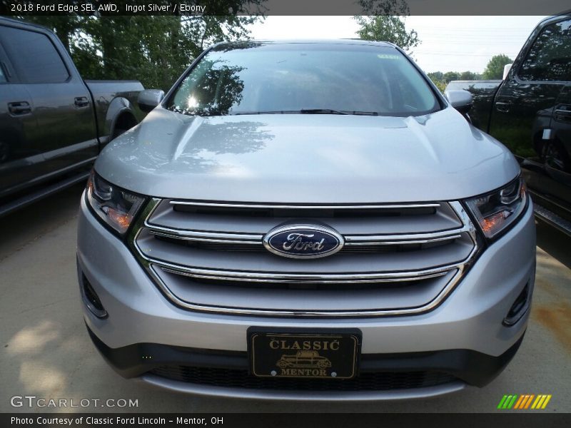 Ingot Silver / Ebony 2018 Ford Edge SEL AWD