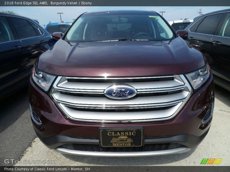 Burgundy Velvet / Ebony 2018 Ford Edge SEL AWD