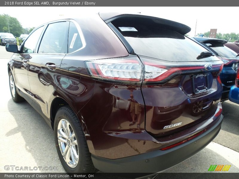 Burgundy Velvet / Ebony 2018 Ford Edge SEL AWD