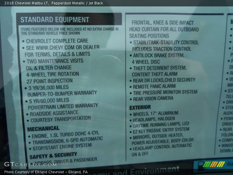 Pepperdust Metallic / Jet Black 2018 Chevrolet Malibu LT