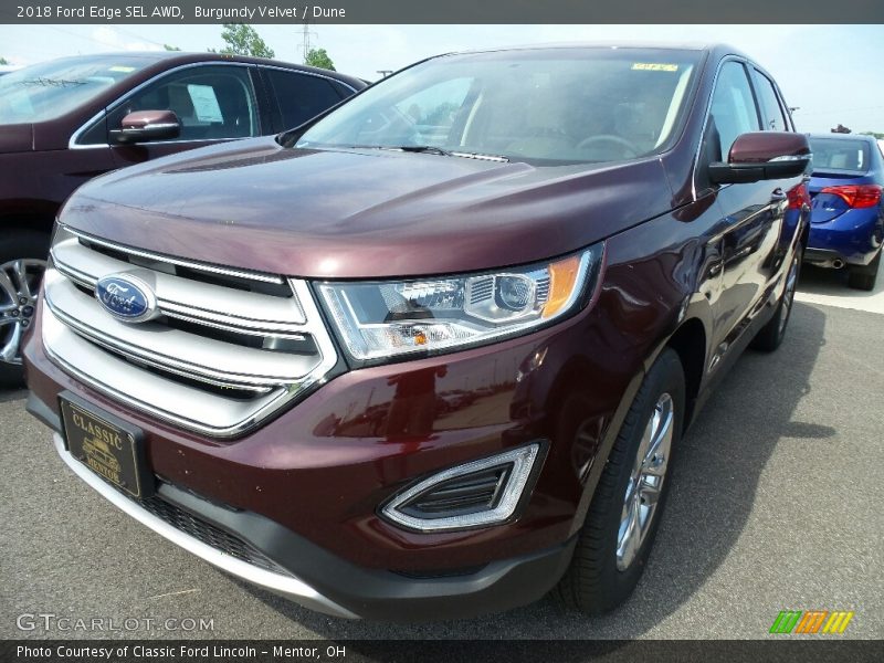 Burgundy Velvet / Dune 2018 Ford Edge SEL AWD