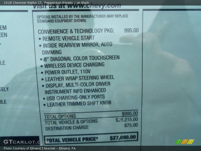 Pepperdust Metallic / Jet Black 2018 Chevrolet Malibu LT