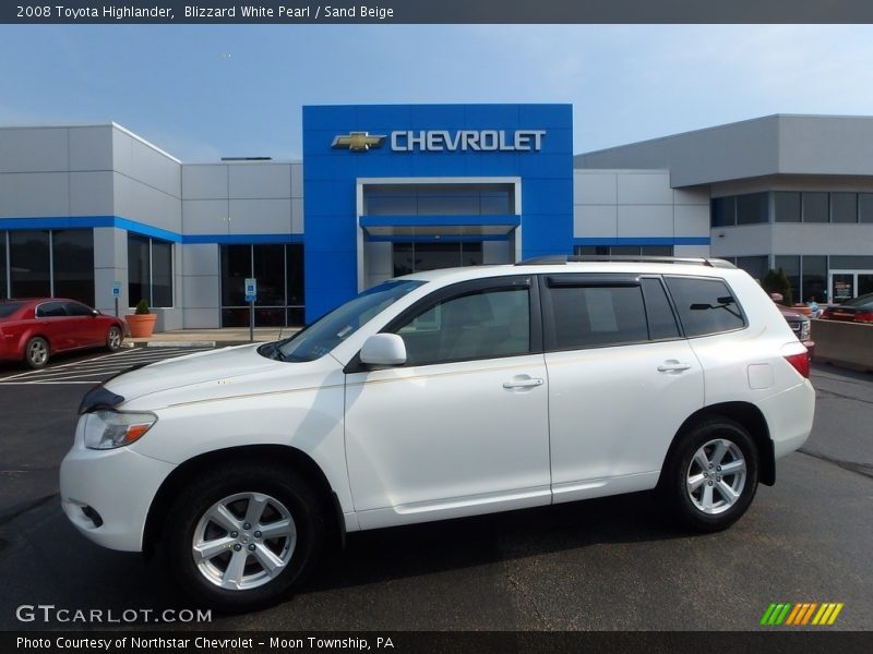 Blizzard White Pearl / Sand Beige 2008 Toyota Highlander