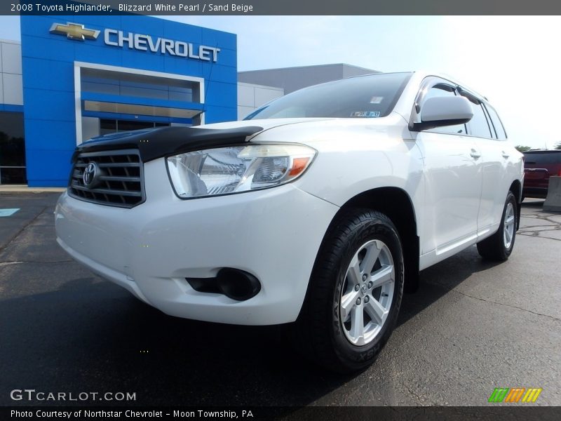 Blizzard White Pearl / Sand Beige 2008 Toyota Highlander