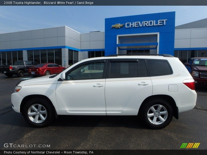 Blizzard White Pearl / Sand Beige 2008 Toyota Highlander