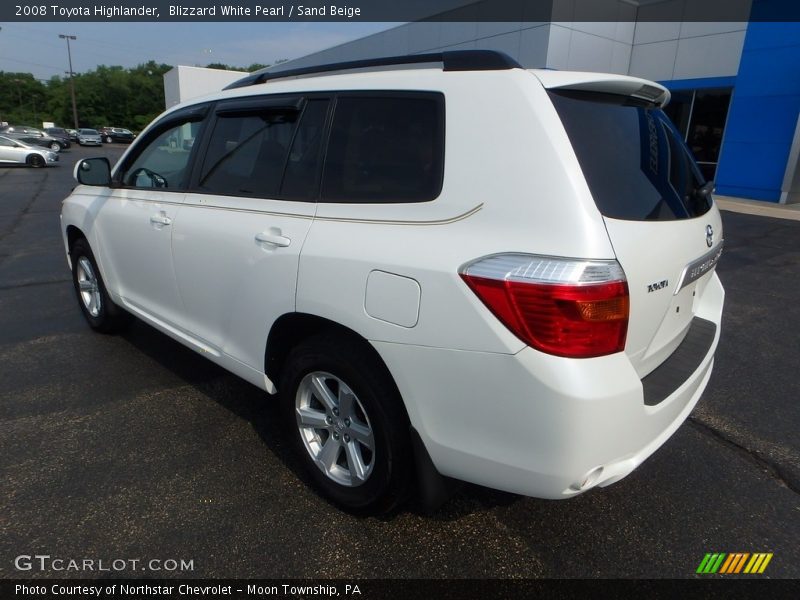 Blizzard White Pearl / Sand Beige 2008 Toyota Highlander