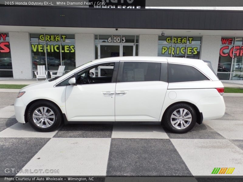 White Diamond Pearl / Gray 2015 Honda Odyssey EX-L