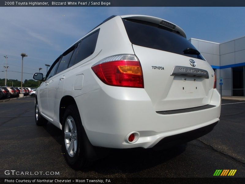 Blizzard White Pearl / Sand Beige 2008 Toyota Highlander