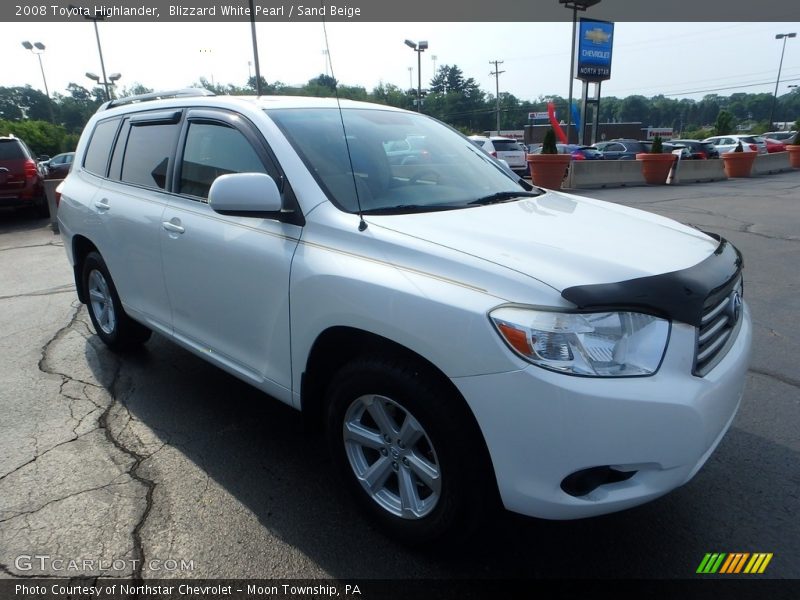 Blizzard White Pearl / Sand Beige 2008 Toyota Highlander