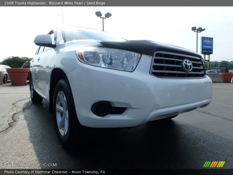 Blizzard White Pearl / Sand Beige 2008 Toyota Highlander