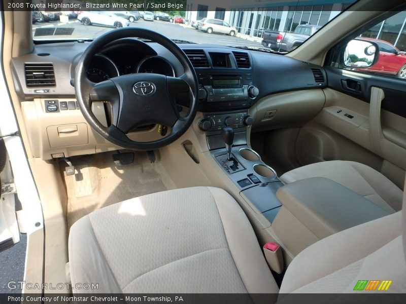 Blizzard White Pearl / Sand Beige 2008 Toyota Highlander