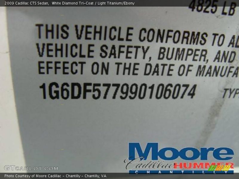 White Diamond Tri-Coat / Light Titanium/Ebony 2009 Cadillac CTS Sedan