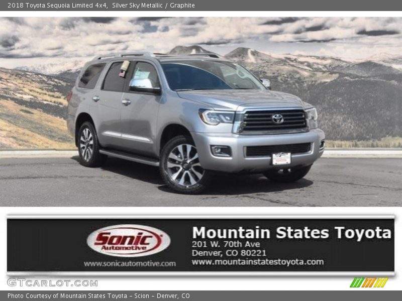 Silver Sky Metallic / Graphite 2018 Toyota Sequoia Limited 4x4