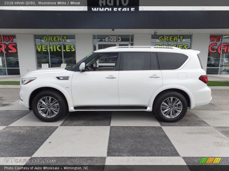 Moonstone White / Wheat 2018 Infiniti QX80
